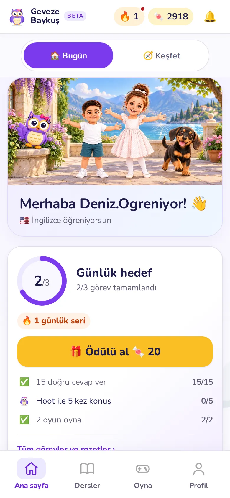 Bugünün görevleri